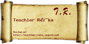 Teschler Réka névjegykártya
